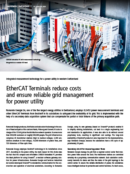 EtherCAT Terminals reduce costs and ensure reliable grid management for power utility